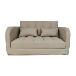 Mobili Rebecca Clic-clac Canapé-Lit 1 Place Pliant En Polyester Beige