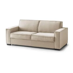 Talamo Italia Banquettes Canapé-Lit 2 Places En Tissu Beige