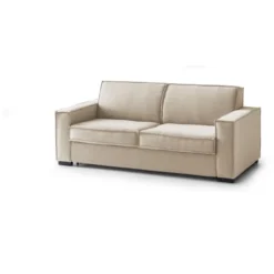 Talamo Italia Banquettes Canapé-Lit 3 Places En Tissu Beige