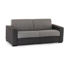 Talamo Italia Banquettes Canapé-Lit 3 Places En Tissu Gris Et Anthracite