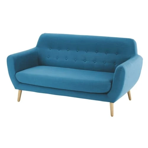 Maisons Du Monde Canapés Petits Prix Canapé Style Scandinave 2/3 Places Bleu Pétrole – Image 2