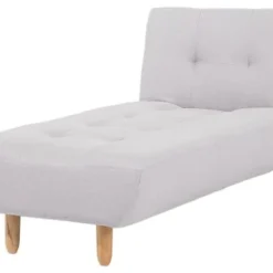 Beliani Canapés Petits Prix Chaise Longue En Tissu Gris Clair