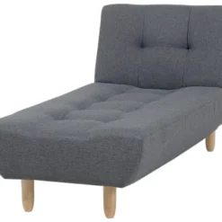 Beliani Canapés Modulables Chaise Longue En Tissu Gris Foncé