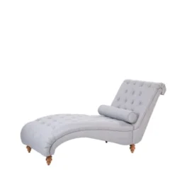 Beliani Méridiennes Chaise Longue Grise