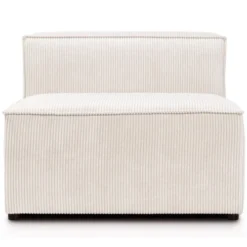 Homifab Canapés Petits Prix Chauffeuse En Velours Côtelé Beige, MADE IN FRANCE