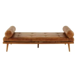 Maisons Du Monde Banquettes Daybed Vintage En Cuir Marron
