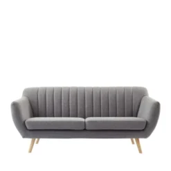 Drawer Canapés Droits DOLNO - Canapé 3 Places En Tissu - Gris Clair