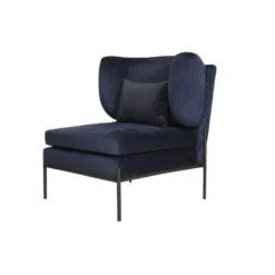 Artecosy Canapés Petits Prix Fauteuil Velours Et Métal Noir Bleu
