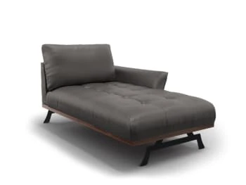 CXL By Christian Lacroix Méridiennes Méridien Cuir Cuirne 1 Place En Cuir Cuir Gris Foncé – Image 6