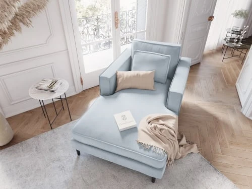 CXL By Christian Lacroix Méridiennes Méridien Veloursne 1 Place En Velours Bleu Clair – Image 2