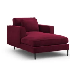 CXL By Christian Lacroix Méridiennes Méridien Veloursne 1 Place En Velours Rouge Foncé