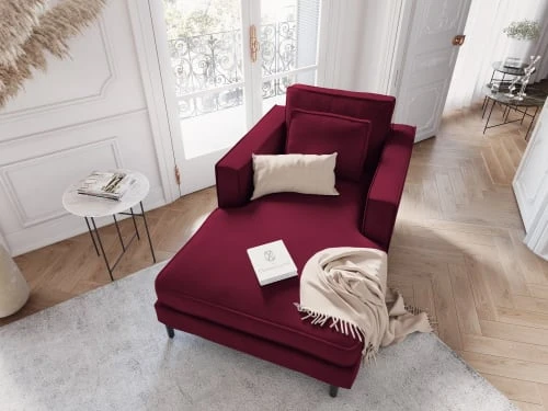 CXL By Christian Lacroix Méridiennes Méridien Veloursne 1 Place En Velours Rouge Foncé – Image 2