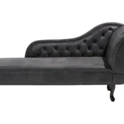 Beliani Méridiennes Méridienne Chesterfield Grise Côté Droit