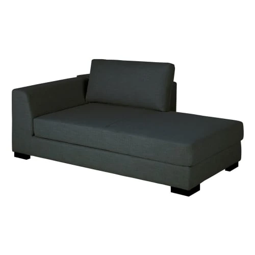 Maisons Du Monde Méridiennes Méridienne-coffre Gauche Pour Canapé Modulable Gris Anthracite – Image 2