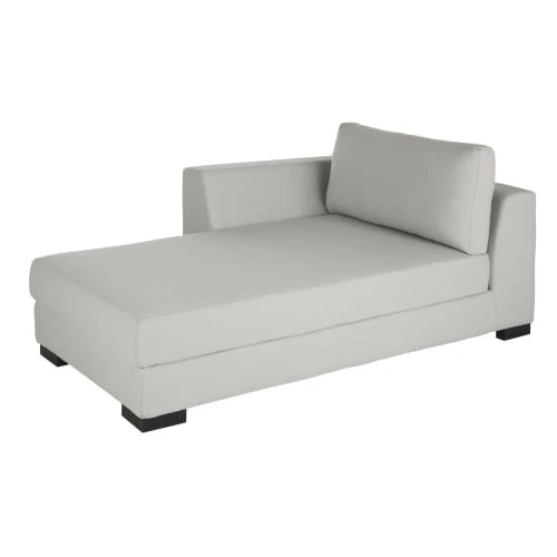 Maisons Du Monde Méridiennes Méridienne-coffre Gauche Pour Canapé Modulable Gris Clair – Image 2