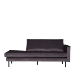 Bepurehome Méridiennes Méridienne Droite En Velours Gris Foncé