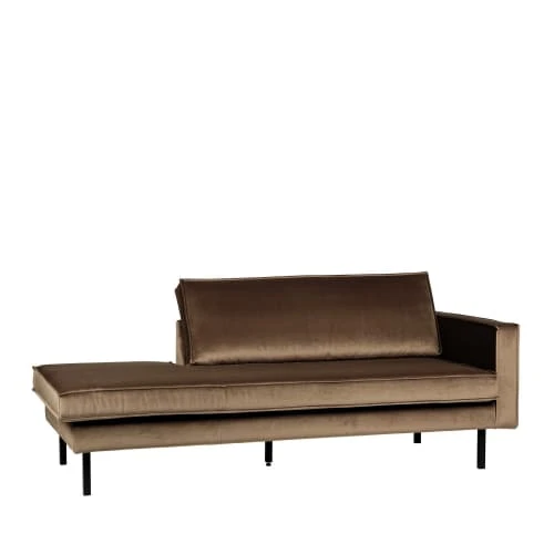 Bepurehome Méridiennes Méridienne Droite En Velours Taupe – Image 2