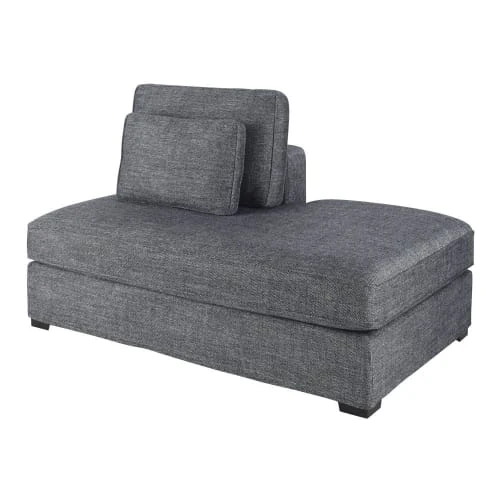 Maisons Du Monde Méridiennes Méridienne Droite Pour Canapé Modulable Gris Foncé Chiné – Image 2