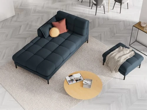 Micadoni Home Méridiennes Méridienne En Tissu Structuré Bleu – Image 2