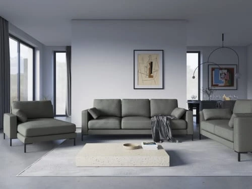 Micadoni Home Méridiennes Méridienne En Tissu Structuré Gris – Image 2