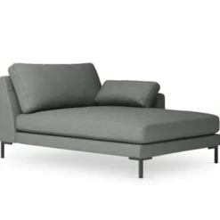 Micadoni Home Méridiennes Méridienne En Tissu Structuré Gris