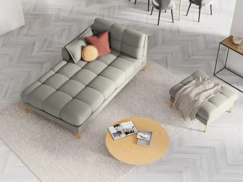 Micadoni Home Méridiennes Méridienne En Tissu Structuré Gris Clair – Image 2