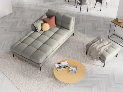 Micadoni Home Méridiennes Méridienne En Tissu Structuré Gris Clair – Image 2