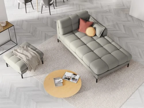 Micadoni Home Méridiennes Méridienne En Tissu Structuré Gris Clair – Image 2