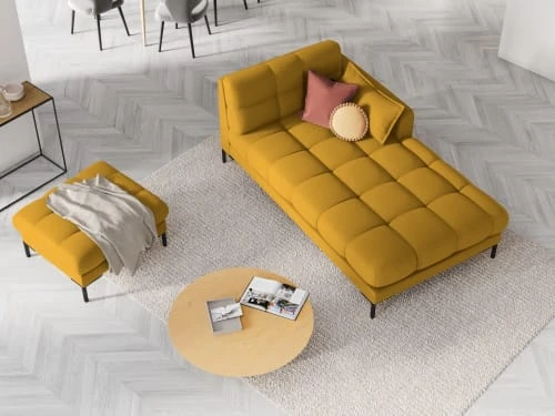 Micadoni Home Méridiennes Méridienne En Tissu Structuré Jaune – Image 2