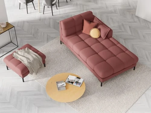 Micadoni Home Méridiennes Méridienne En Tissu Structuré Rose – Image 2