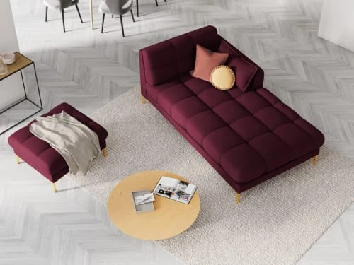 Micadoni Home Méridiennes Méridienne En Tissu Structuré Rouge Foncé – Image 2