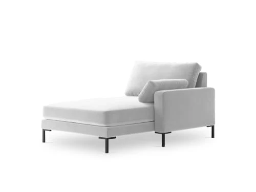 Micadoni Home Méridiennes Méridienne En Velours Argent – Image 3