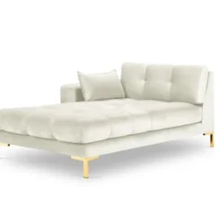 Micadoni Home Méridiennes Méridienne En Velours Beige Clair