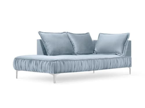 Micadoni Home Méridiennes Méridienne En Velours Bleu Clair