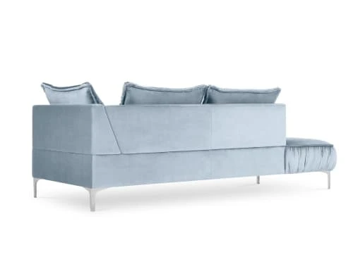 Micadoni Home Méridiennes Méridienne En Velours Bleu Clair – Image 3