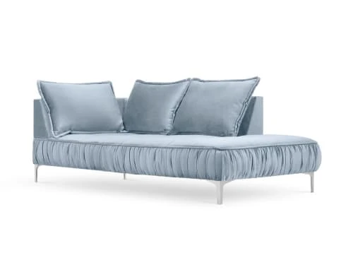 Micadoni Home Méridiennes Méridienne En Velours Bleu Clair