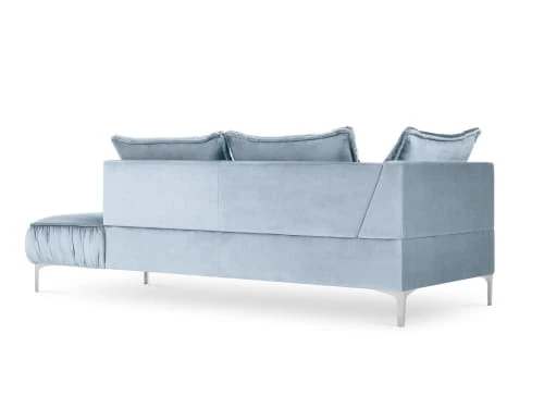 Micadoni Home Méridiennes Méridienne En Velours Bleu Clair – Image 3