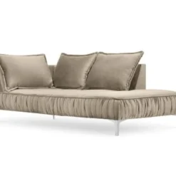 Micadoni Home Méridiennes Méridienne En Velours Cappuccino