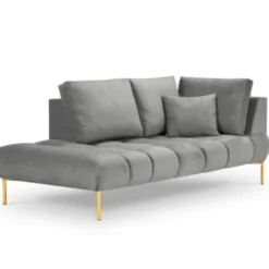 Micadoni Home Méridiennes Méridienne En Velours Gris