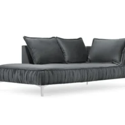 Micadoni Home Méridiennes Méridienne En Velours Gris