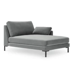 Micadoni Home Méridiennes Méridienne En Velours Gris