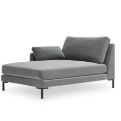 Micadoni Home Méridiennes Méridienne En Velours Gris