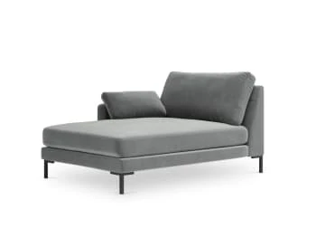 Micadoni Home Méridiennes Méridienne En Velours Gris – Image 6