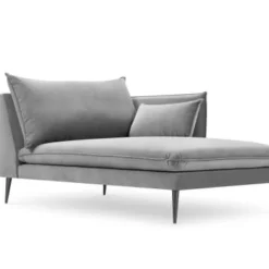 Micadoni Home Méridiennes Méridienne En Velours Gris Clair