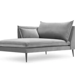 Micadoni Home Méridiennes Méridienne En Velours Gris Clair