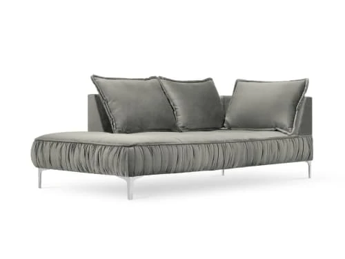 Micadoni Home Méridiennes Méridienne En Velours Gris Clair