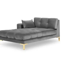 Micadoni Home Méridiennes Méridienne En Velours Gris Clair