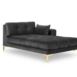 Micadoni Home Méridiennes Méridienne En Velours Gris Foncé