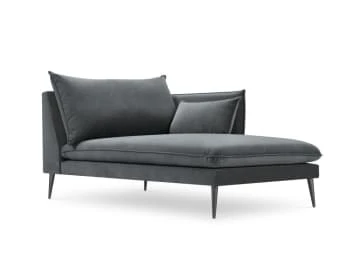 Micadoni Home Méridiennes Méridienne En Velours Bleu Foncé – Image 5