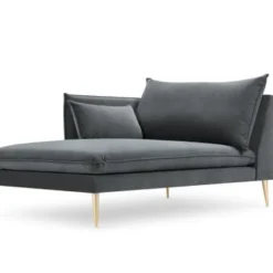 Micadoni Home Méridiennes Méridienne En Velours Gris Foncé